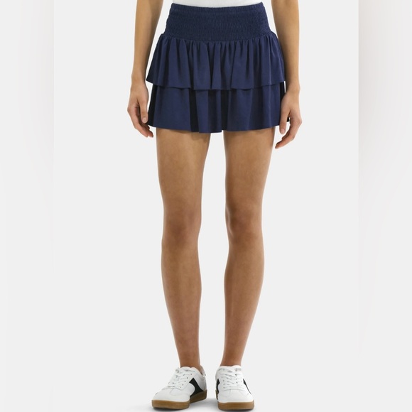 Navy Blue Women's Ruffle Shorts - Picture 1 of 5